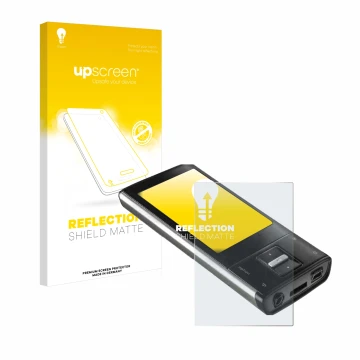 Vorderseite einer Produktverpackung mit dem Markenlogo upscreen. Daneben ist das Gerät Intenso Video Shooter 2,4