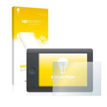 Vorderseite einer Produktverpackung mit dem Markenlogo upscreen. Daneben ist das Gerät Wacom Intuos Pro S mit dem zugehörigen 