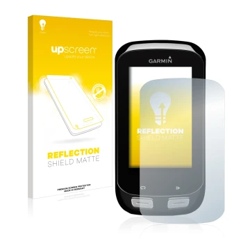 Vorderseite einer Produktverpackung mit dem Markenlogo upscreen. Daneben ist das Gerät Garmin Edge 1000 mit dem zugehörigen Di