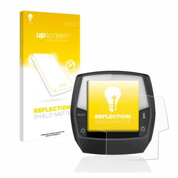 Vorderseite einer Produktverpackung mit dem Markenlogo upscreen. Daneben ist das Gerät Bosch Intuvia Performance Line mit dem 