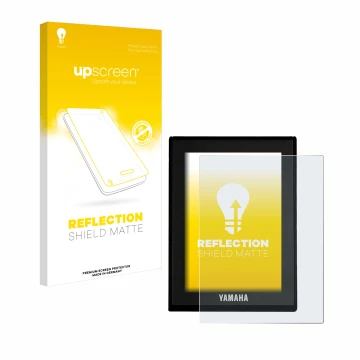 Vorderseite einer Produktverpackung mit dem Markenlogo upscreen. Daneben ist das Gerät Yamaha LCD Display (E-Bike Display) mit