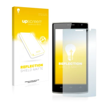 Vorderseite einer Produktverpackung mit dem Markenlogo upscreen. Daneben ist das Gerät THL 5000T mit dem zugehörigen Displaysc