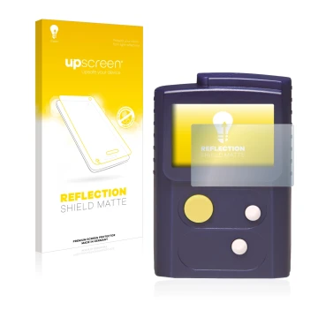 Vorderseite einer Produktverpackung mit dem Markenlogo upscreen. Daneben ist das Gerät Swissphone RES.Q mit dem zugehörigen Di