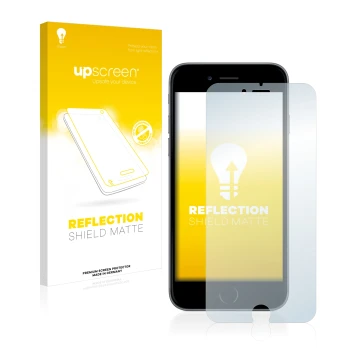 Vorderseite einer Produktverpackung mit dem Markenlogo upscreen. Daneben ist das Gerät Apple iPhone 6S Plus mit dem zugehörige