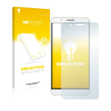 Vorderseite einer Produktverpackung mit dem Markenlogo upscreen. Daneben ist das Gerät Honor 7i mit dem zugehörigen Displaysch