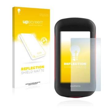 Vorderseite einer Produktverpackung mit dem Markenlogo upscreen. Daneben ist das Gerät Garmin Montana 680 mit dem zugehörigen 