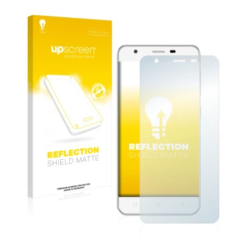 Vorderseite einer Produktverpackung mit dem Markenlogo upscreen. Daneben ist das Gerät Allview V2 Viper mit dem zugehörigen Di