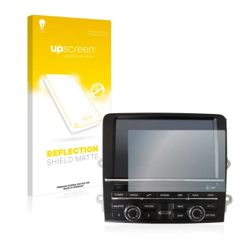 Vorderseite einer Produktverpackung mit dem Markenlogo upscreen. Daneben ist das Gerät Porsche Carrera 991 2012 PCM 3.1 mit de