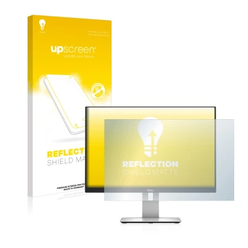 Vorderseite einer Produktverpackung mit dem Markenlogo upscreen. Daneben ist das Gerät Dell Ultrasharp U2415 mit dem zugehörig