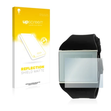 Vorderseite einer Produktverpackung mit dem Markenlogo upscreen. Daneben ist das Gerät The One Slim Square mit dem zugehörigen