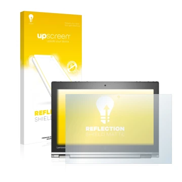 Vorderseite einer Produktverpackung mit dem Markenlogo upscreen. Daneben ist das Gerät Lenovo ThinkPad Yoga 260 mit dem zugehö