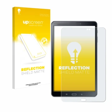 Vorderseite einer Produktverpackung mit dem Markenlogo upscreen. Daneben ist das Gerät Samsung Galaxy Tab A 10.1 2016 SM-T585 