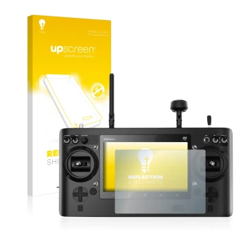 Vorderseite einer Produktverpackung mit dem Markenlogo upscreen. Daneben ist das Gerät Yuneec ST16 mit dem zugehörigen Display