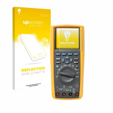 Vorderseite einer Produktverpackung mit dem Markenlogo upscreen. Daneben ist das Gerät Fluke MultiMeter 289 mit dem zugehörige