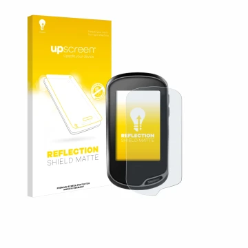 Vorderseite einer Produktverpackung mit dem Markenlogo upscreen. Daneben ist das Gerät Garmin Oregon 700 mit dem zugehörigen D