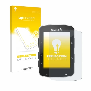 Vorderseite einer Produktverpackung mit dem Markenlogo upscreen. Daneben ist das Gerät Garmin Edge 820 mit dem zugehörigen Dis