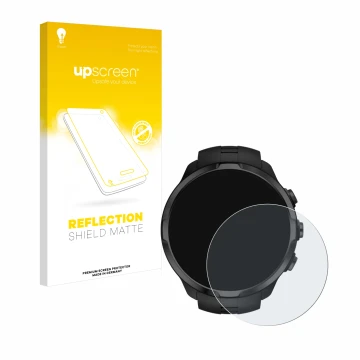 Vorderseite einer Produktverpackung mit dem Markenlogo upscreen. Daneben ist das Gerät Suunto Spartan Sport Wrist HR mit dem z