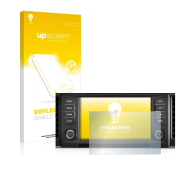Vorderseite einer Produktverpackung mit dem Markenlogo upscreen. Daneben ist das Gerät Seat Ateca 2016 Media System Plus 8