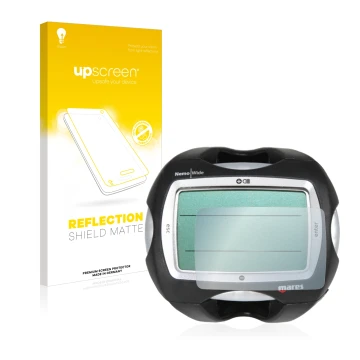 Vorderseite einer Produktverpackung mit dem Markenlogo upscreen. Daneben ist das Gerät Mares Nemo Wide 2 mit dem zugehörigen D