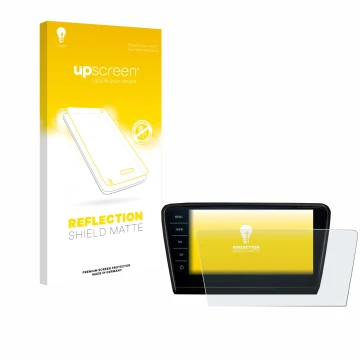 Vorderseite einer Produktverpackung mit dem Markenlogo upscreen. Daneben ist das Gerät Skoda Octavia 2017 Infotainment System 