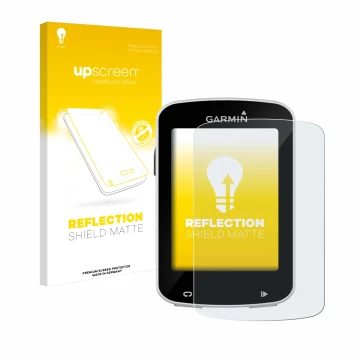 Vorderseite einer Produktverpackung mit dem Markenlogo upscreen. Daneben ist das Gerät Garmin Edge Explore 820 mit dem zugehör