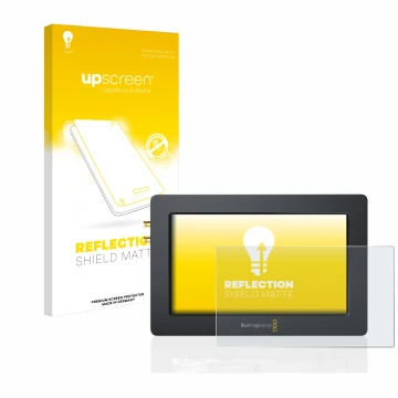 Vorderseite einer Produktverpackung mit dem Markenlogo upscreen. Daneben ist das Gerät Blackmagic Design Video Assist (5.0) mi