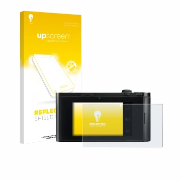 Vorderseite einer Produktverpackung mit dem Markenlogo upscreen. Daneben ist das Gerät Leica TL2 mit dem zugehörigen Displaysc