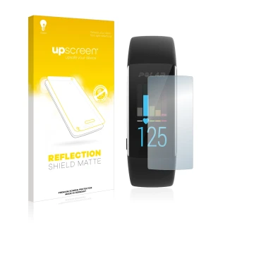 Vorderseite einer Produktverpackung mit dem Markenlogo upscreen. Daneben ist das Gerät Polar A370 mit dem zugehörigen Displays