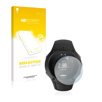 Vorderseite einer Produktverpackung mit dem Markenlogo upscreen. Daneben ist das Gerät Suunto Spartan Trainer Wrist HR mit dem