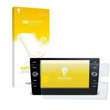 Vorderseite einer Produktverpackung mit dem Markenlogo upscreen. Daneben ist das Gerät Volkswagen T-Roc 2017-2019 Discover Med