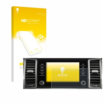 Vorderseite einer Produktverpackung mit dem Markenlogo upscreen. Daneben ist das Gerät Skoda Columbus Kodiaq 2017-2018 Infotai