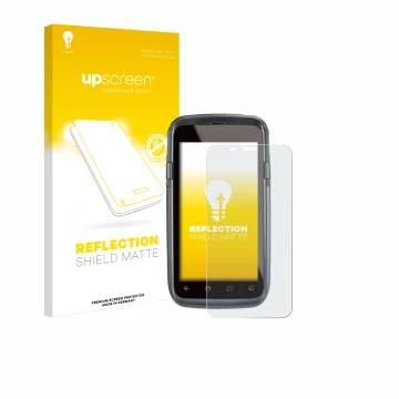 Vorderseite einer Produktverpackung mit dem Markenlogo upscreen. Daneben ist das Gerät Honeywell Dolphin CT60 mit dem zugehöri