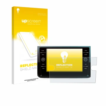 Vorderseite einer Produktverpackung mit dem Markenlogo upscreen. Daneben ist das Gerät Volkswagen Polo 2018 Composition Media 