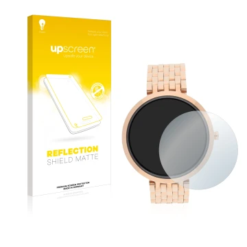 Vorderseite einer Produktverpackung mit dem Markenlogo upscreen. Daneben ist das Gerät Xlyne X-Watch Siona XW Fit mit dem zuge