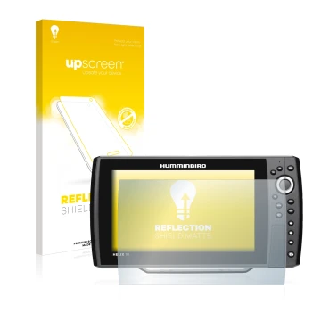 Vorderseite einer Produktverpackung mit dem Markenlogo upscreen. Daneben ist das Gerät Humminbird Helix 10 mit dem zugehörigen