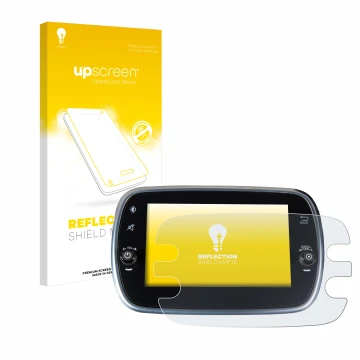 Vorderseite einer Produktverpackung mit dem Markenlogo upscreen. Daneben ist das Gerät Fiat 500X 2016-2019 Uconnet 7