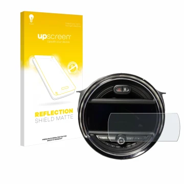 Vorderseite einer Produktverpackung mit dem Markenlogo upscreen. Daneben ist das Gerät Mini Cooper F56 (8.8