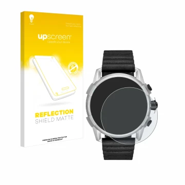 Vorderseite einer Produktverpackung mit dem Markenlogo upscreen. Daneben ist das Gerät Diesel On Full Guard 2.5 mit dem zugehö