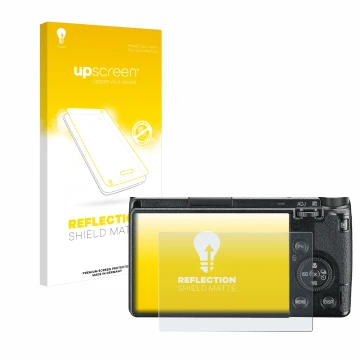 Vorderseite einer Produktverpackung mit dem Markenlogo upscreen. Daneben ist das Gerät Ricoh GR III 2019 R02010 mit dem zugehö