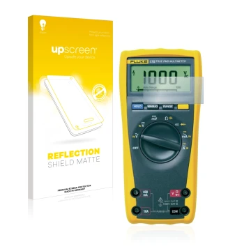 Vorderseite einer Produktverpackung mit dem Markenlogo upscreen. Daneben ist das Gerät Fluke MultiMeter 175 mit dem zugehörige