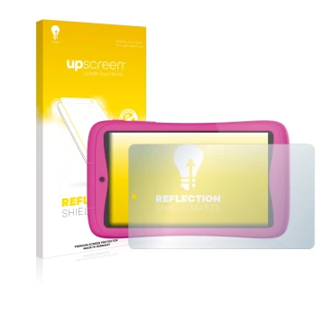 Vorderseite einer Produktverpackung mit dem Markenlogo upscreen. Daneben ist das Gerät Kurio Connect 7