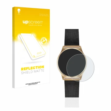 Vorderseite einer Produktverpackung mit dem Markenlogo upscreen. Daneben ist das Gerät Xlyne X-Watch Joli XW Pro mit dem zugeh