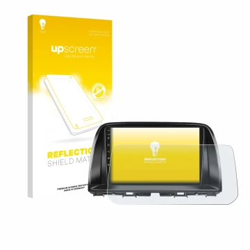 Vorderseite einer Produktverpackung mit dem Markenlogo upscreen. Daneben ist das Gerät Mazda CX-5 2017 Infotainment System mit