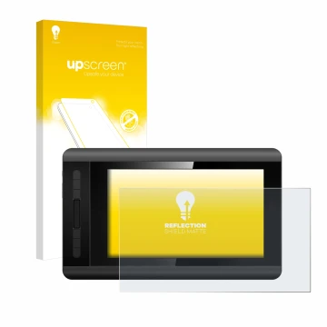Vorderseite einer Produktverpackung mit dem Markenlogo upscreen. Daneben ist das Gerät XP-Pen Artist 12 mit dem zugehörigen Di