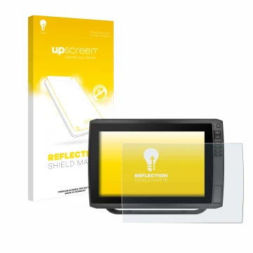 Vorderseite einer Produktverpackung mit dem Markenlogo upscreen. Daneben ist das Gerät Garmin ECHOMAP Ultra 122sv mit dem zuge
