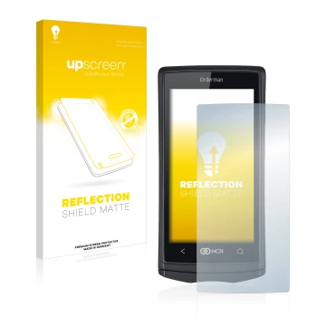 Vorderseite einer Produktverpackung mit dem Markenlogo upscreen. Daneben ist das Gerät Orderman 5 mit dem zugehörigen Displays