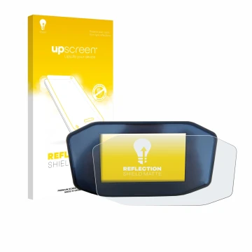 Vorderseite einer Produktverpackung mit dem Markenlogo upscreen. Daneben ist das Gerät KTM 1290 Super Duke R mit dem zugehörig