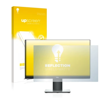 Vorderseite einer Produktverpackung mit dem Markenlogo upscreen. Daneben ist das Gerät Dell P2319H mit dem zugehörigen Display