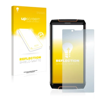 Vorderseite einer Produktverpackung mit dem Markenlogo upscreen. Daneben ist das Gerät Cubot King Kong 3 mit dem zugehörigen D