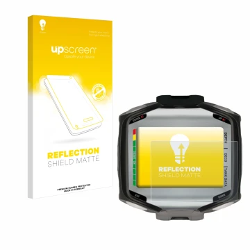 Vorderseite einer Produktverpackung mit dem Markenlogo upscreen. Daneben ist das Gerät Mares Quad mit dem zugehörigen Displays